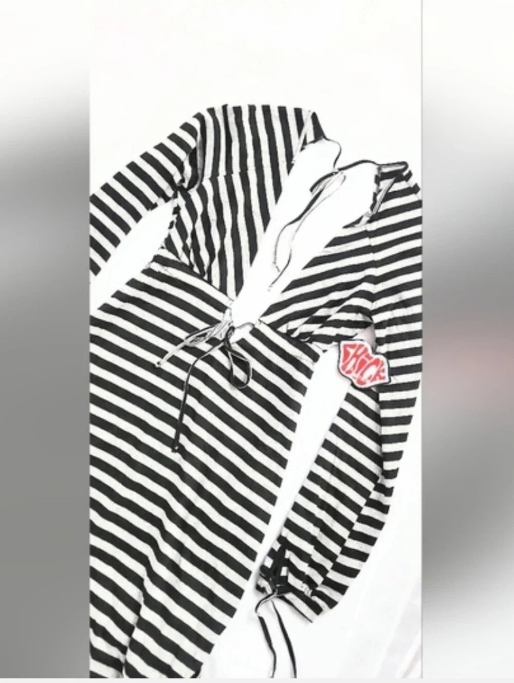 NWT!Metallic Striped Chick by Nicky Hilton Beach Swim Cover-Up Mini Dress Medium